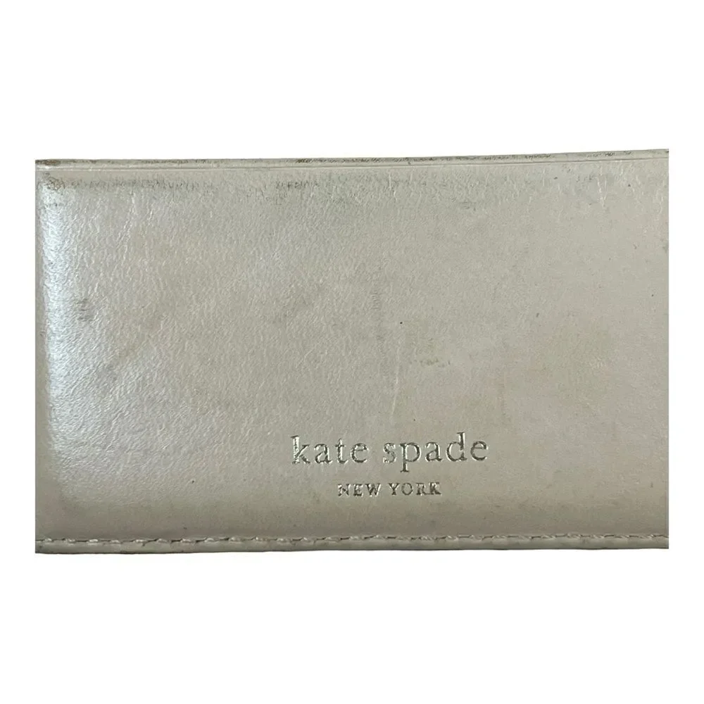 Kate Spade Cardholder Leather Card Case Black Patent Leather ID Holder Black Tan